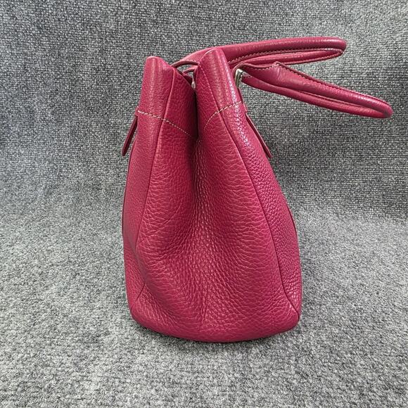 Fossil Pebbled Leather Satchel Bag Womens Fuchsia Pink Tote Handbag 75082 - Picture 4 of 16